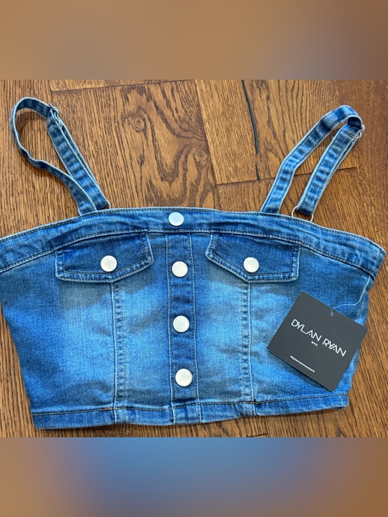 Dylan Ryan NYC Tops - Dylan Ryan NYC Denim Smocked Crop Top Size Medium NWT